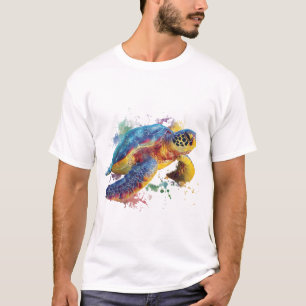 Camiseta Tortuga Marina Arcoíris — Explosión Vibrante de Es