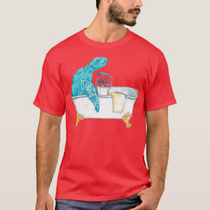 Camiseta Tortuga marina bañando acuarela