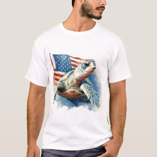 Camiseta Tortuga marina bandera americana