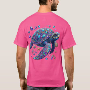Camiseta Tortuga Marina Brillo Azul Purpura Verde Azulado O