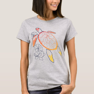 Camiseta Tortuga marina con ráfaga de sol