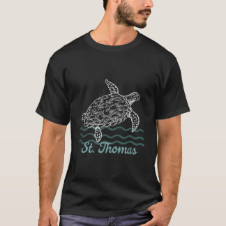 Camiseta Tortuga marina de la isla del Caribe de Santo Tomá