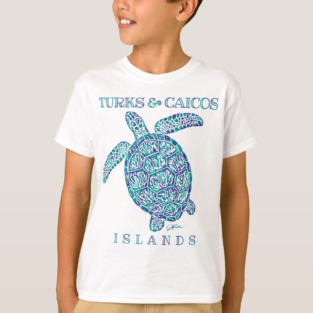 Camiseta Tortuga marina de las Islas Turcas y Caicos (Anverso)