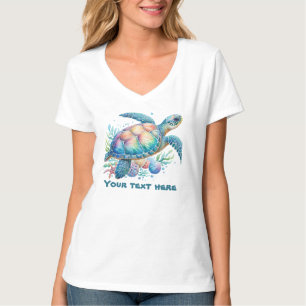 Camiseta Tortuga marina de mar suave agregar texto