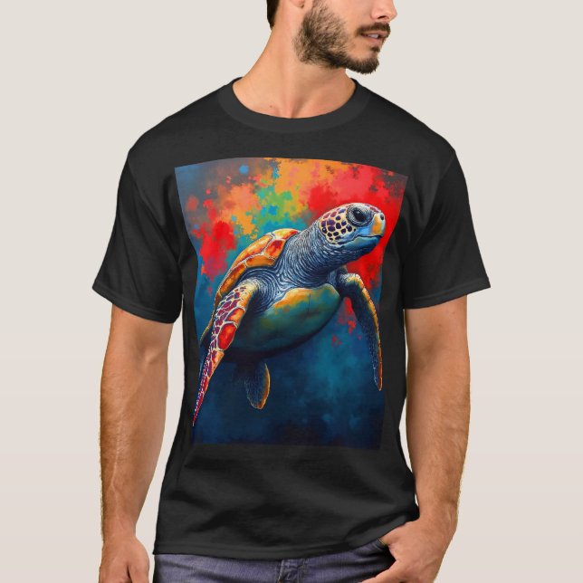 Camiseta Tortuga marina en mar profundo (Anverso)