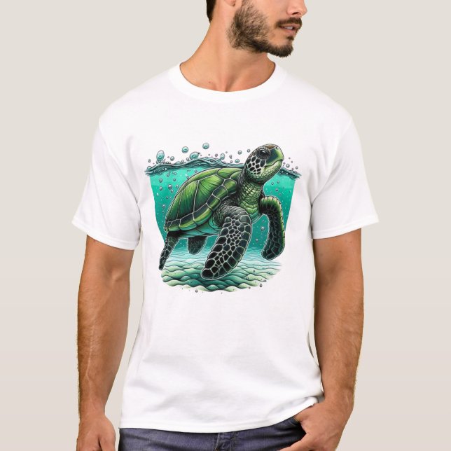 Camiseta 🌊 Tortuga Marina Exploradora Oceánica (Anverso)