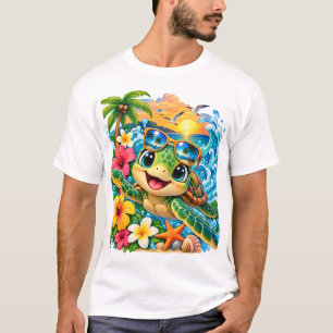 Camiseta Tortuga Marina Feliz Tropical