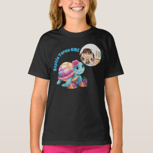 Camiseta Tortuga marina floral cúrcuma foto cumpleaños