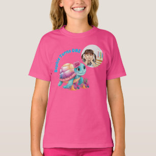Camiseta Tortuga marina floral cúrcuma foto cumpleaños