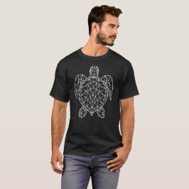Camiseta Tortuga marina geométrica blanca en estructura de