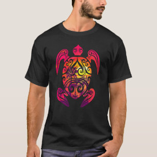 Camiseta Tortuga marina hawaiana Honu tribal puesta de sol