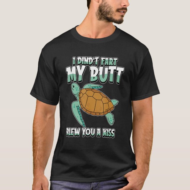 Camiseta Tortuga marina humorística, no me tiré el culo (Anverso)