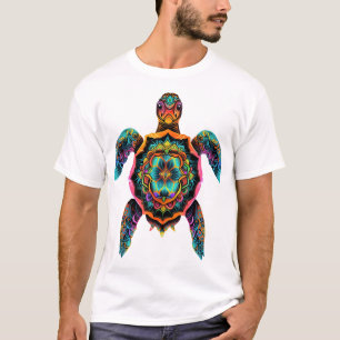Camiseta Tortuga marina Mandala Mar Océano Arte Animal Boho