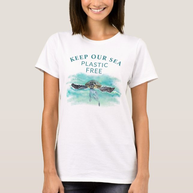 Camiseta Tortuga marina mantiene nuestra conservación libre (Anverso)