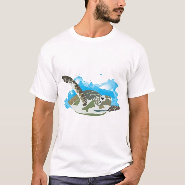 Camiseta Tortuga marina nadando (Anverso)