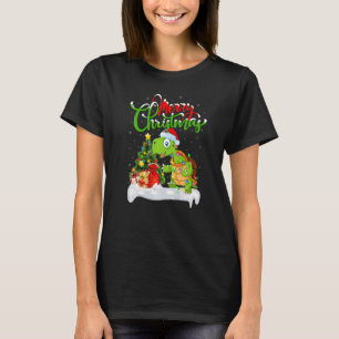 Camiseta Tortuga marina navideña decoraciones de la tortuga