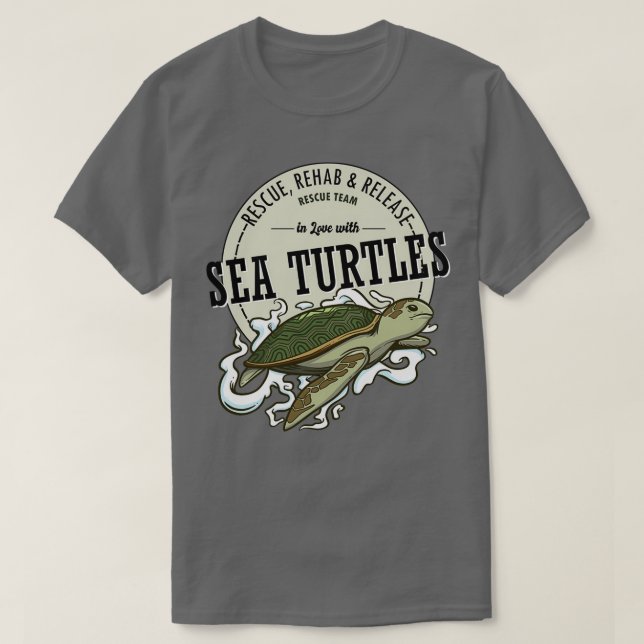 Camiseta Tortuga marina para un equipo de rescate (Diseño del anverso)