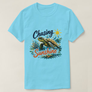 Camiseta Tortuga Marina Persiguiendo el Sol