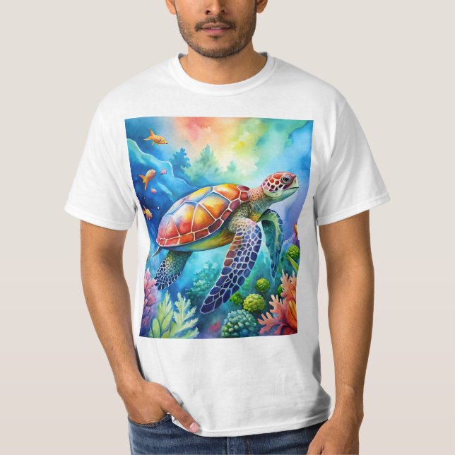 Camiseta Tortuga marina pintada (Anverso)