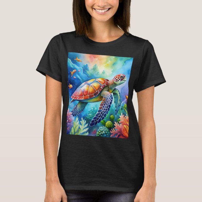 Camiseta Tortuga marina pintada (Anverso)