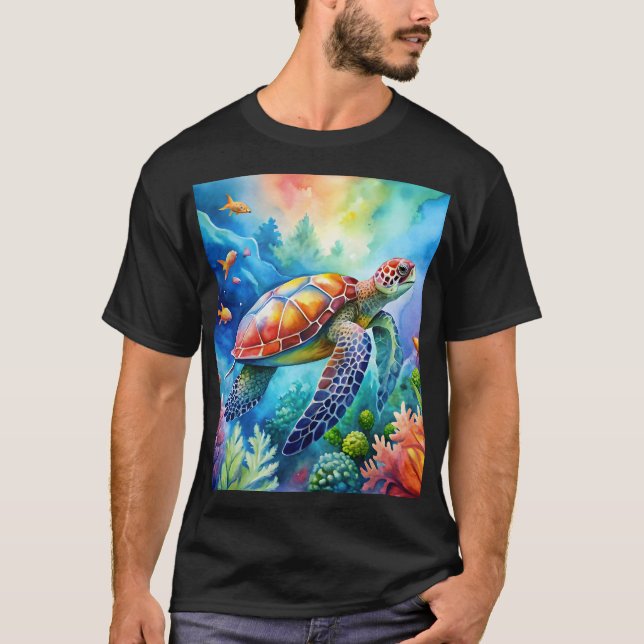 Camiseta Tortuga marina pintada (Anverso)