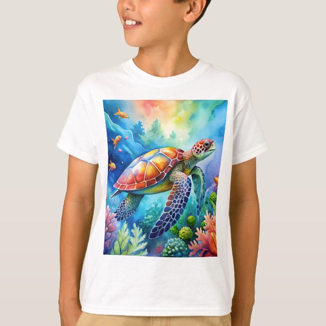 Camiseta Tortuga marina pintada (Anverso)
