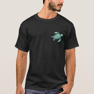 Camiseta tortuga marina pintada con acuarela azul verde de