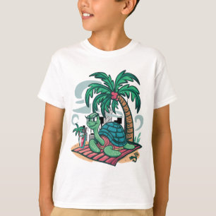 Camiseta Tortuga marina relajante bajo palmeras