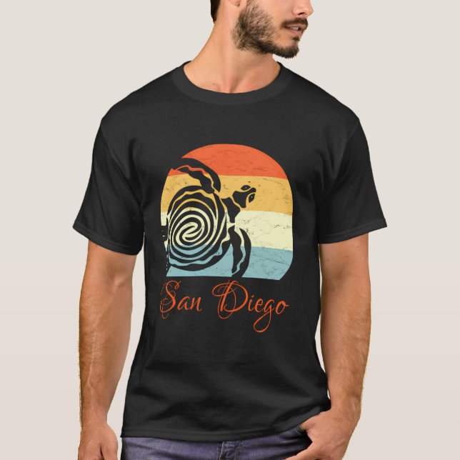 Camiseta Tortuga marina retro de San Diego California (Anverso)