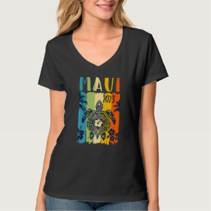 Camiseta Tortuga Marina Retro Maui Vacaciones Familiares Ha