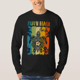 Camiseta Tortuga marina retro Miami Beach Florida Vacacione