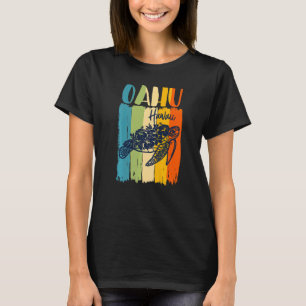 Camiseta Tortuga marina retro Oahu Hawaii Fami