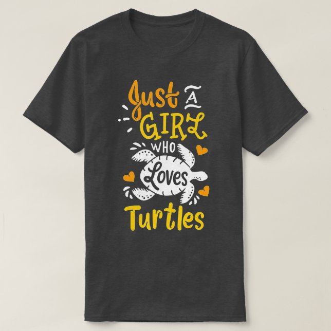 Camiseta Tortuga marina, sólo un Chica que ama a las tortug (Diseño del anverso)