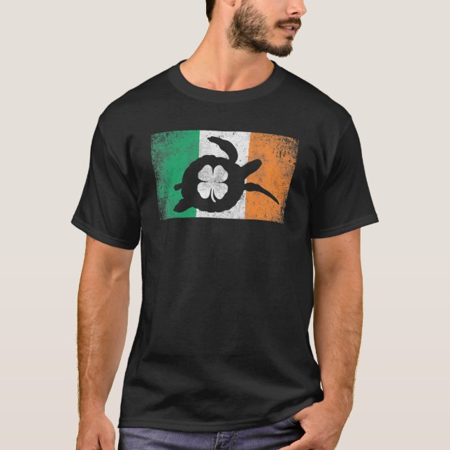 Camiseta Tortuga marina St Patrick's Day Bandera irlandesa  (Anverso)