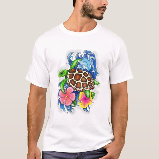 Camiseta Tortuga marina tropical (Anverso)