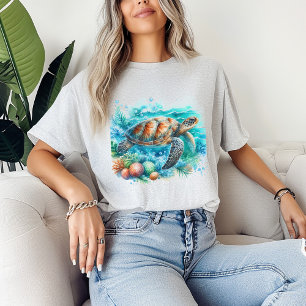 Camiseta Tortuga Marina Tropical Bajo el Mar Océano Surfist
