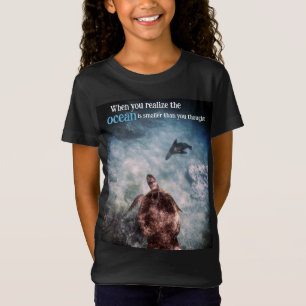 Camiseta Tortuga marina y león marino bajo el agua