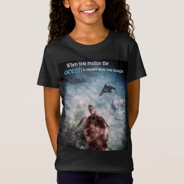Camiseta Tortuga marina y león marino bajo el agua (Anverso)