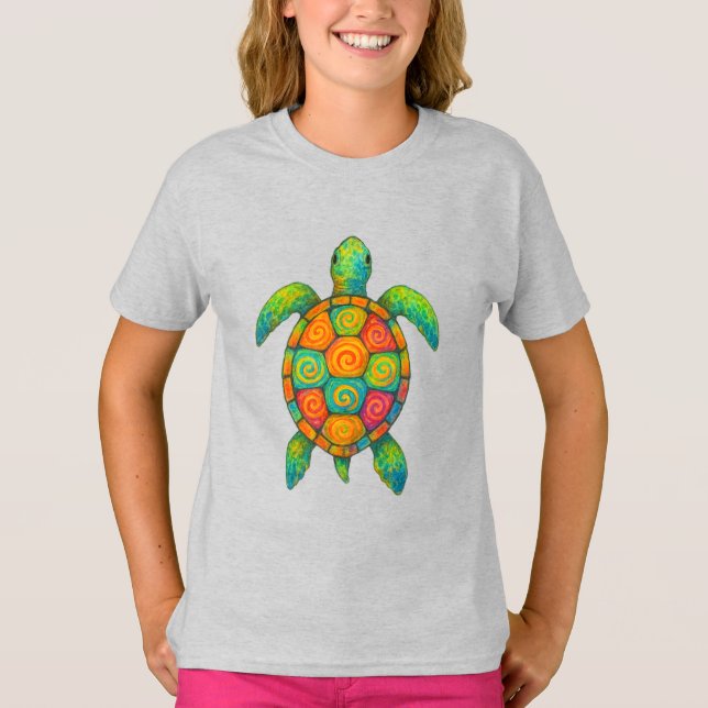 Camiseta Tortuga marítima mística (Anverso)