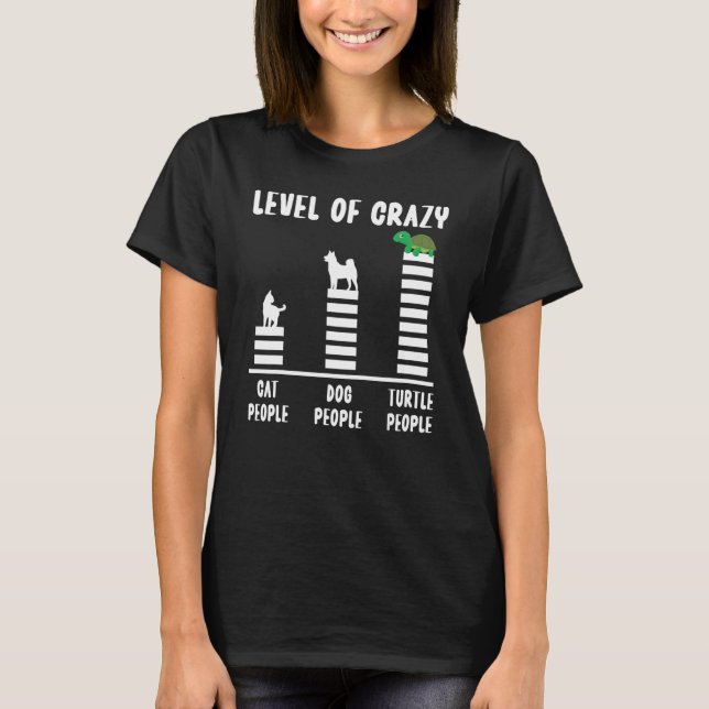 Camiseta Tortuga Marítima Tortuga Nivel De Gato Loco Perro (Anverso)
