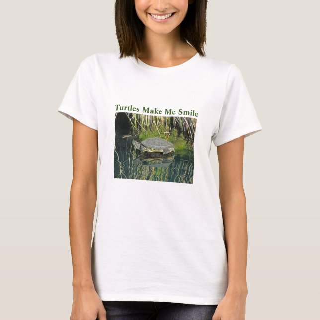 Camiseta Tortuga me hace sonreír Lago Verde relajado (Anverso)