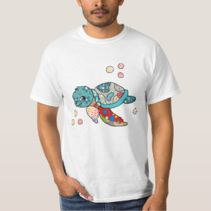 Camiseta tortuga multicolor de agua