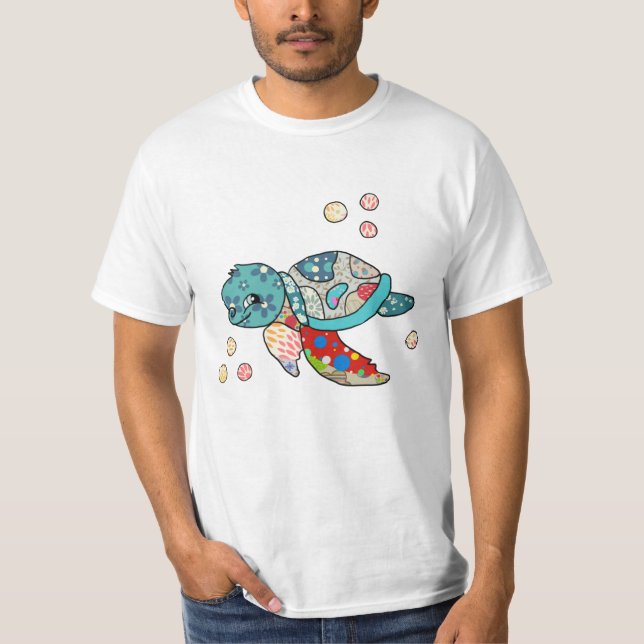 Camiseta tortuga multicolor de agua (Anverso)