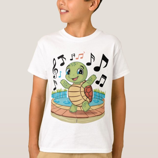 Camiseta Tortuga musical con micrófono (Anverso)