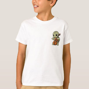 Camiseta Tortuga Músico Tocando Cello Niños