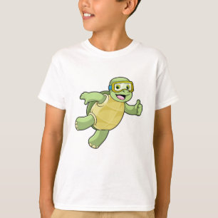 Camiseta Tortuga nadando con gafas nadando