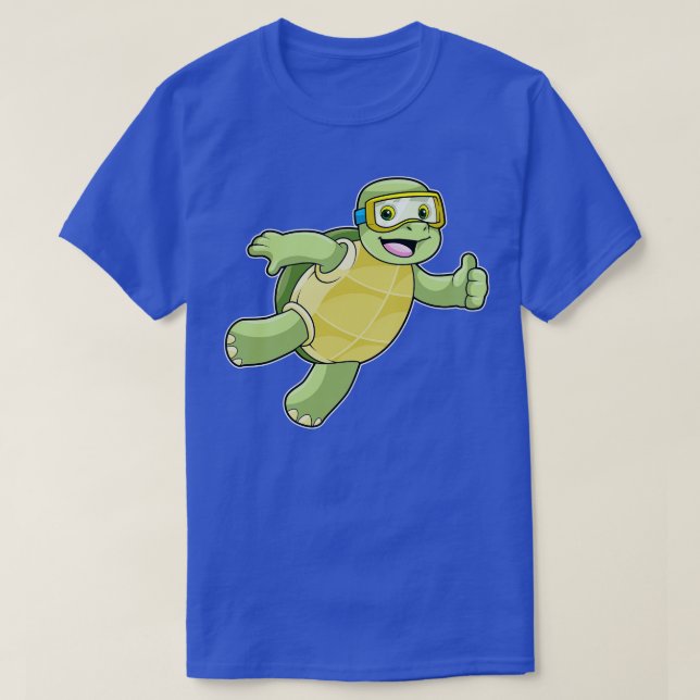 Camiseta Tortuga nadando con gafas nadando (Diseño del anverso)