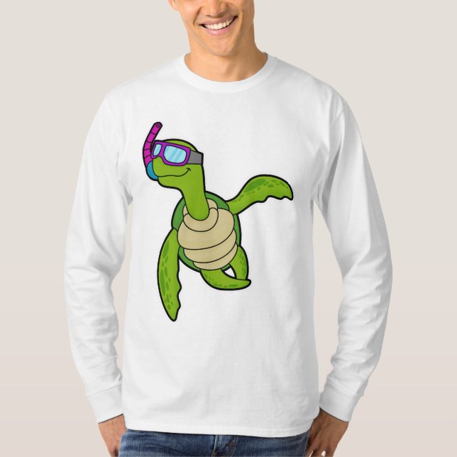 Camiseta Tortuga nadando con Snorkel (Anverso)