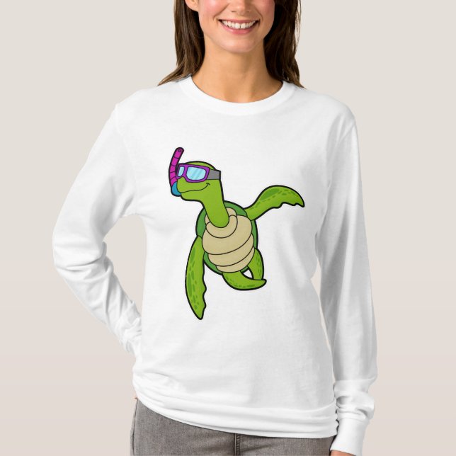 Camiseta Tortuga nadando con Snorkel (Anverso)
