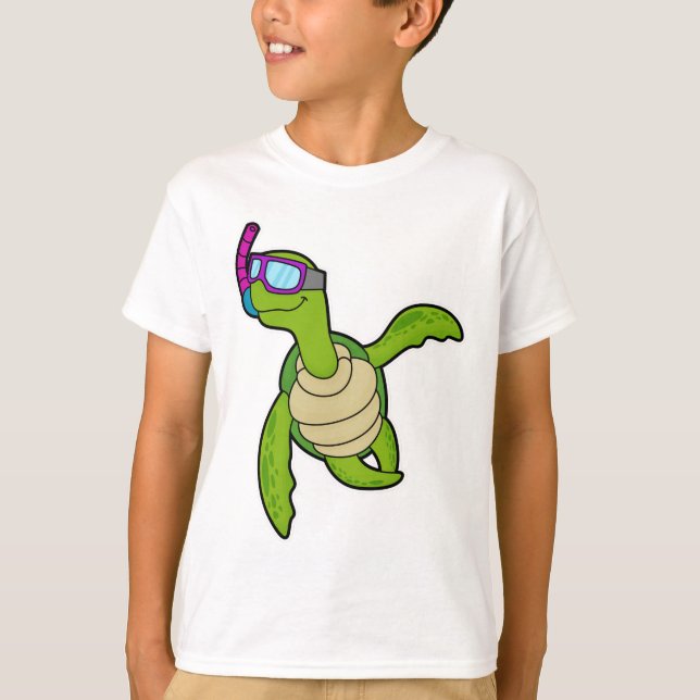 Camiseta Tortuga nadando con Snorkel (Anverso)